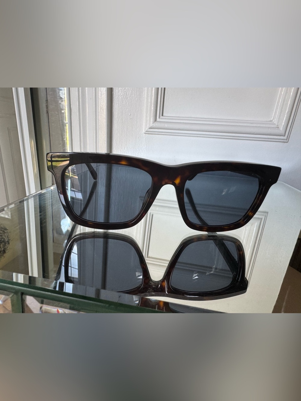 Tortoiseshell Square Sunglasses - Dark Smoke Lenses